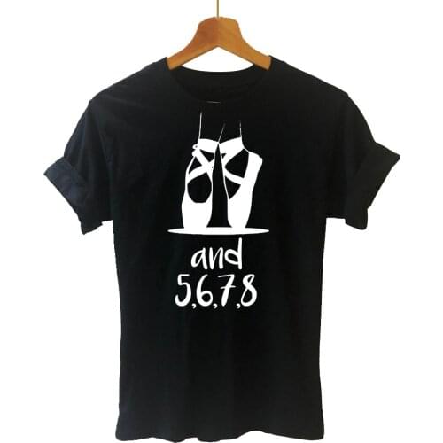 And 5 6 7 8 Dance Teacher Letters Harajuku T Shirt Funny Teeshirt Women Clothing Casual Short Sleeve Tops Tees