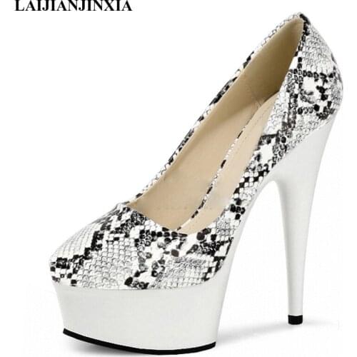 LAIJIANJINXIA Summer New style Shallow Thick platform Pumps 15 CM Super High Heeled Shoes Fashion Party Dress Elegant Shoes