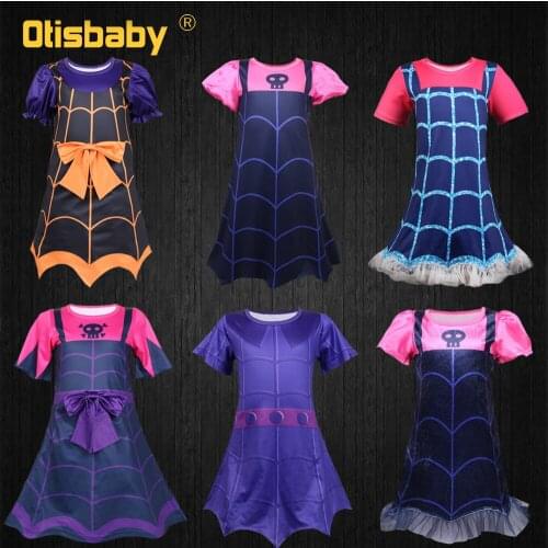Summer Christmas Vampirina Dress for Girls Party Halloween Carnival Vampire Costume Disguise Child Witch Costumes Birthday Gift