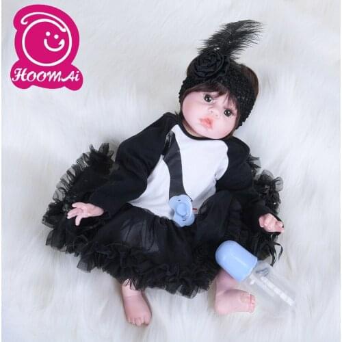 Soft Silicone Cotton Body Reborn Baby Boy Dolls 22" Fake Baby Reborn Babies For Children Gift Sleeping Doll Toys