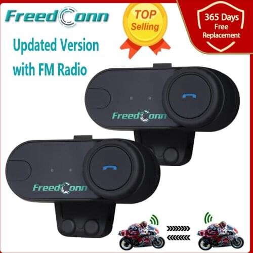 Free Shipping!!Updated Version !! 2PCS Original T-COMVB BT Bluetooth Motorcycle Helmet Intercom Interphone Headset with FM Radio
