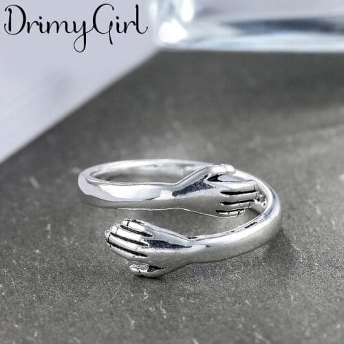 Charming Bohemian Vintage Hand Hug Rings For Women Wedding Fashion Men Jewelry Party Gifts 2021