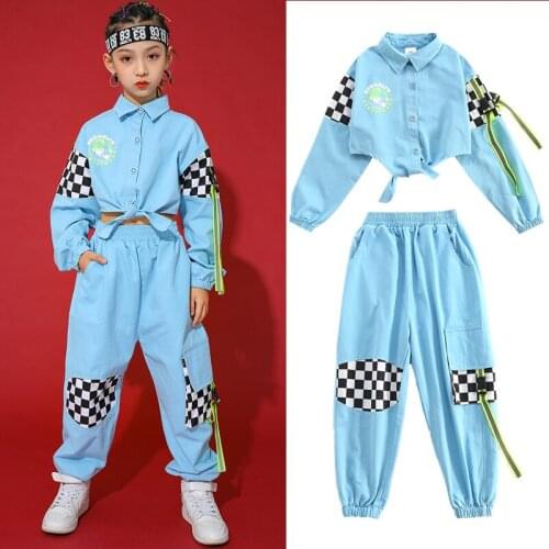 Hip Hop Dance Clothes Girls Crop Tops Hip Hop Pants Kids Jazz Performance Street Dance Stage Wear Ballroom Dance Costume BL5291
