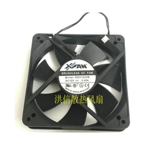 Original RDH1225B DC12V 0.40A 12025 two-wire high-volume industrial 12CM heat dissipation fan