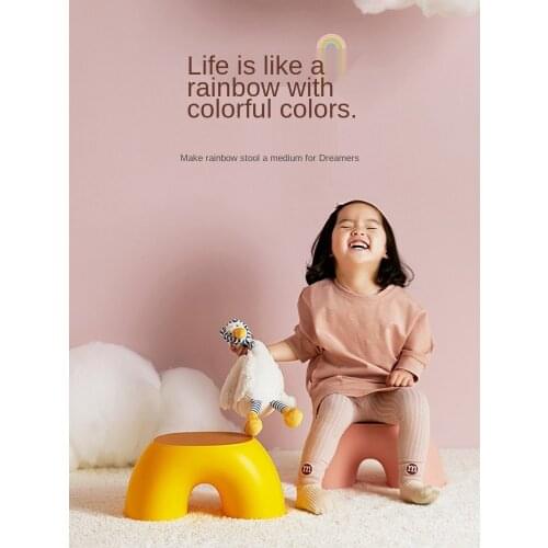 Plastic Stool Home Thickened Low Stool Baby Nordic Lazy Creative Cute Children Living Room round Bench