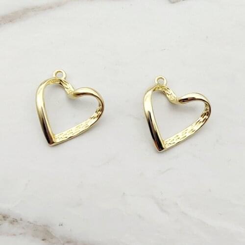 10pcs Alloy Simple Geometric Love Pendant DIY Making Handmade Jewelry Earrings Jewelry Accessories New Fashion