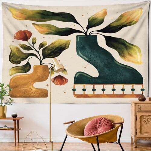 Psychedelic Floral Tapestry Wall Hanging Mushroom Bohemian Hippie Witchcraft Mystery Bedroom Room Home Decor