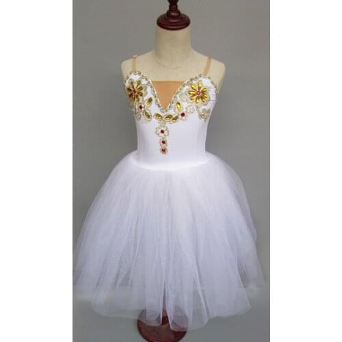 Romantic Tutu Dress Kids Classic Ballet Tutu Child Swan Lake Costumes White Ballerine Dress Long Tulle Ballet Dress For Girls