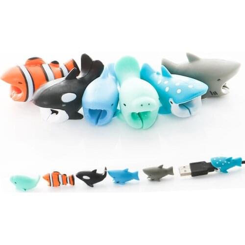 1pcs Cute Cable Bite Animals Modeling Protector Cartoon Cable Buddies Biter For Phone Charging Cord Cable Phone Holder Accessory