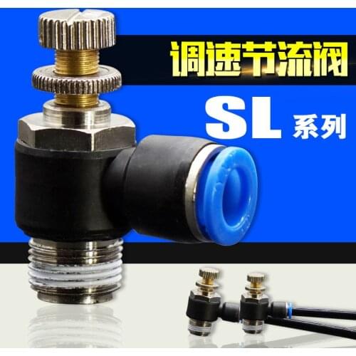 SL4-M5 SL4-M6 Pneumatic throttle valve Fitting SL series pneumatically Quick Connector exhaust valve SL4 SL6