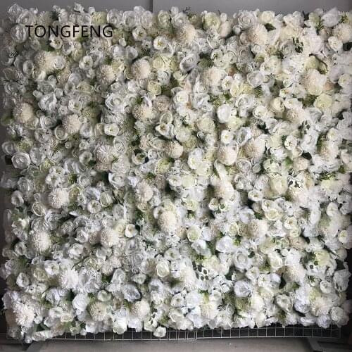 TONGFENG Ivory 8pcs/lot Artificial silk rose peony hydrangea 3D flower wall wedding backdrop decoration flower runner wedding