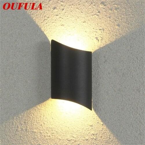 OUFULA Outdoor Sconce Light Aluminum LED Modern Patio Wall Lamp Glow Up And Down Waterproof Creative Decorative For Porch