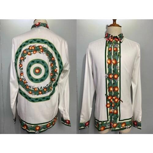 W1871 Fashion Mens Shirts 2021 Runway Luxury famous Brand European Design party style Mens Clothing