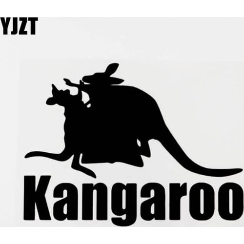 YJZT 18.5CM×13.7CM Interesting Kangaroo Animal Vinyl Car Window Sticker Decal Black/Silver 8C-0373