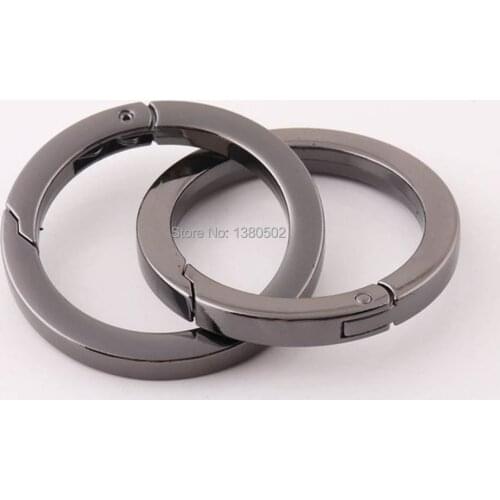 10pcs/lot 43mm Gun Black color Spring clip buckles Openable ring Carabiner for Bag Diy Accessories