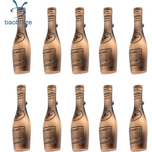 10Pieces Wine Bottle Shaped Home Kitchen Cupboard Cabinet Door Drawer Bin Pull Handle Grip Knob Red bronze