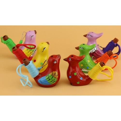 120pcs/lot Ceramic Water Bird Whistle Spotted Warbler Song Chirps Home Decoration Figurine For Children Kids Gifts