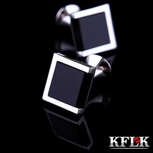 2020 KFLK Luxury HOT shirt cufflinks for mens Brand cuff bouton de manchette Black cuff link High Quality abotoaduras Jewelry