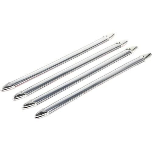 4PCS/Set Silver Chrome Bumper Corner Side Edge Guard Protector Protective Car Auto Truck Decoration Strip Styling Mouldings