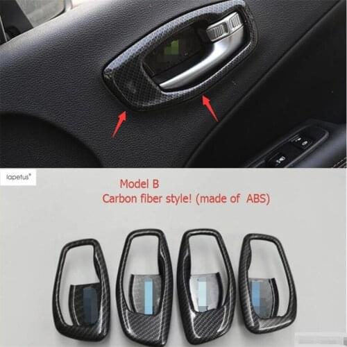 Lapetus Accessories For Jeep Compass 2017 - 2020 ABS Inner Car Door Pull Doorknob Handle Bowl Molding Cover Kit Trim 4 Piece