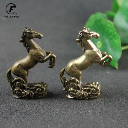 Antique Copper Flying Horse Statue Chinese Feng Shui Home Ornament Decoration Craft Pure Brass Lucky Animal Figurine Desk Decor