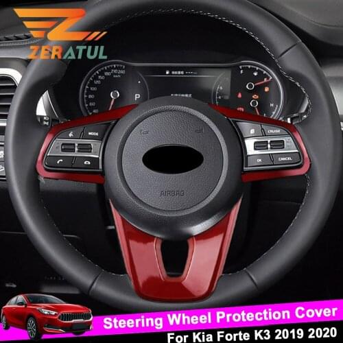 Zeratul Auto Parts for Kia Forte K3 2019 2020 ABS Car Steering Wheel Buttons Protection Cover Trim Accessories