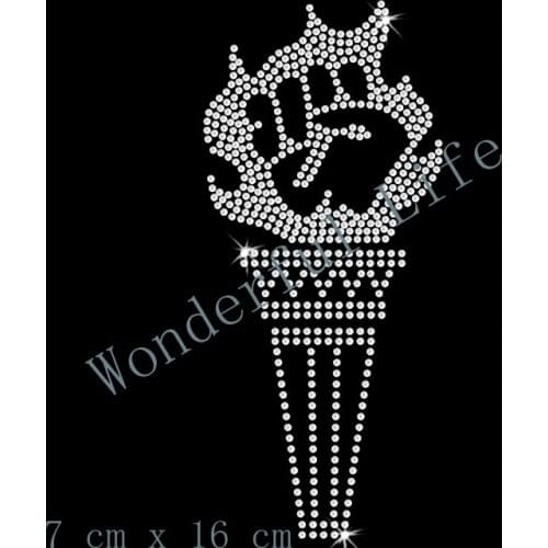 Free shipping Fist Touch Flame Diamante Motif Transfer