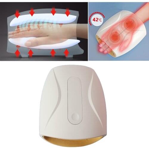 Cordless Air Compression Hand Massager with Heat Compression for Wrist Gifts Massager Machine with Hot Compress Acupressure