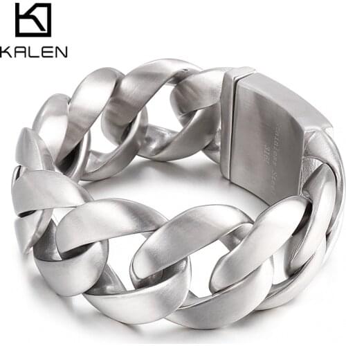 31mm Width Big Heavy Chunky Chain Bracelet Men Stainless Steel 316L High Quality Never Fade