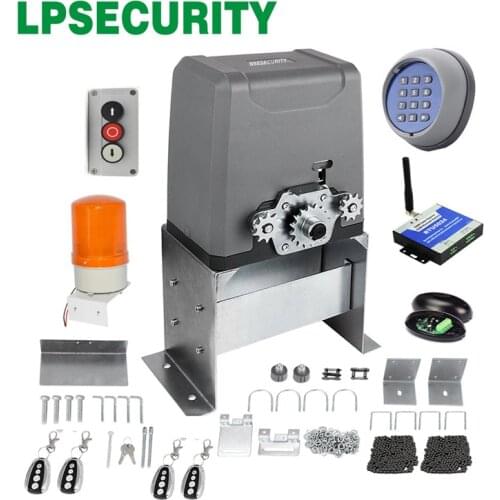 LPSECURITY Heavy Duty Chain Drive Electric Sliding Door gate Opener kit for 1000kg with optional parts