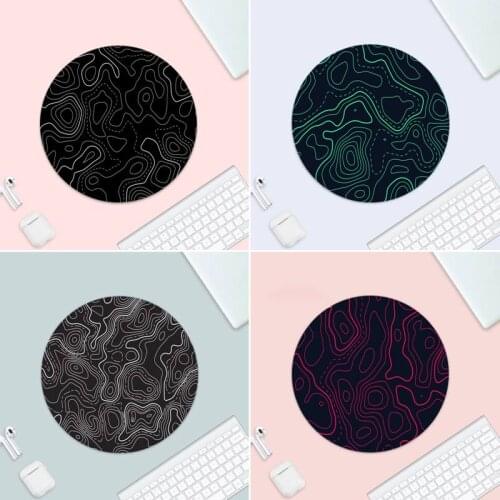Black Personalized Fashion Comfort Mouse Mat Small Rubber Desk Table Protect Game Office Work Round Mouse Mat Pad