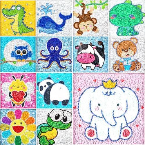 DIY diamond painting childrens cartoon animal crystal rhinestone embroidery mosaic decoration crafts
