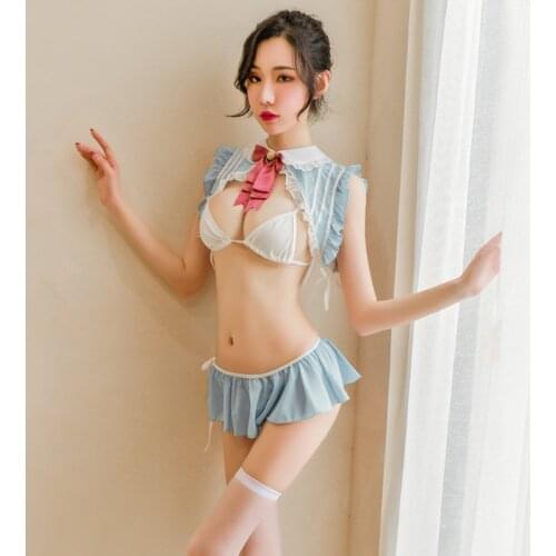 Erotic Lingerie Sexy Costumes Women Student Uniform Temptation Cosplay Lovely Pleated Skirt Set Schoolgirl Exotic Babydoll Porno