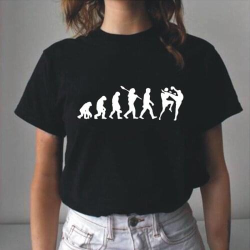 Muay Thai Evolution Tee Shirt Femme Karate Women Tshirt Conor Khabib T-shirt Mma Boxing Fighting Judo Hipster T Shirt Women Tops