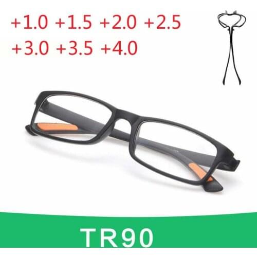 Flexible TR90 Plastic Titanium Reading Glasses Men Women Bendable Frame Presbyopic +1.0 +1.5 +2.0 +2.5 +3.0 +3.5 +4.0