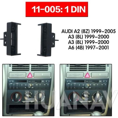 HUANAV Car Radio stereo Fitting fascia For 2000+ AUDI A2/ 2000 AUDI A3/ 1999-2011 AUDI A4/ 1999-2004 Stereo frame audio fascia