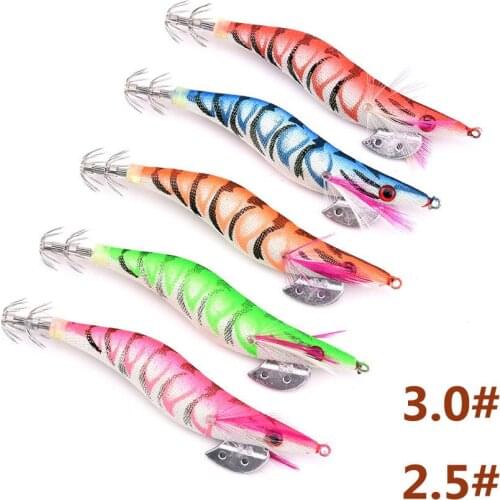 Fake Shrimp Hook Wood Bait 85mm/11g 115mm/14gFishing lure Wobbler Squid Jig Hard Bait Artificial Lure jigging Lure Octopus Bait