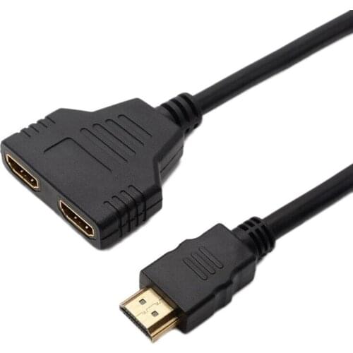 Exquisitely Designed Durable 1080P HDMI Port Male to 2 Female 1 In 2 Out Splitter Cable Adapter Converter