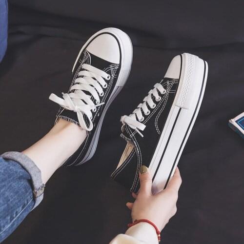 Women Flat Sneakers Breathable Lace up Canvas Shoes Woman tenis Female Casual Femme Platform Shoes 2021 New Walking Shoes