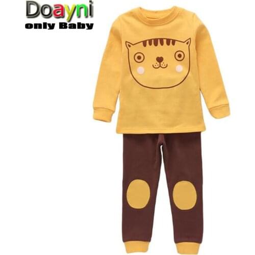 Doayni Baby girls Clothing Sets 2pcs Kids Soft Inner Animal Floral Kids Spring Autumn Winter Clothing Sets