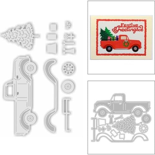 2020 New Merry Christmas Tree Metal Cutting Dies Pickup Car and Gift Box Die Scrapbooking For Crafts Card Making no Stamps Sets