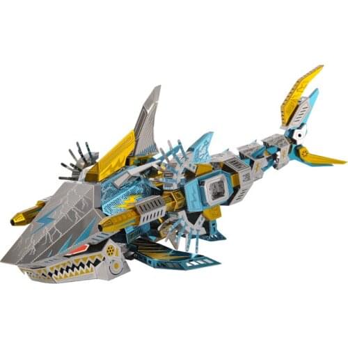 Microworld 3D metal puzzle Deep Sea shark Model kits DIY Laser Cut Jigsaw Model gift For Children Educational Toys