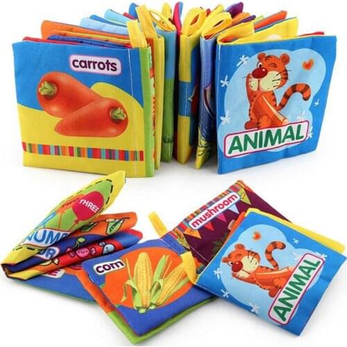 Cute Fruit Style Baby Toys Hot New Infant Kids Early Development Soft Cloth Books Learning Education Unfolding Activity Books