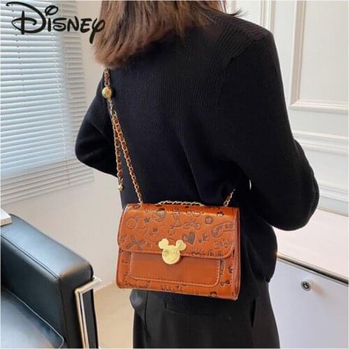 Disney Cartoon Fashion Ladies Shoulder Bag PU Buckle Multifunctional Large Capacity High Quality Ladies Shoulder Messenger Bag