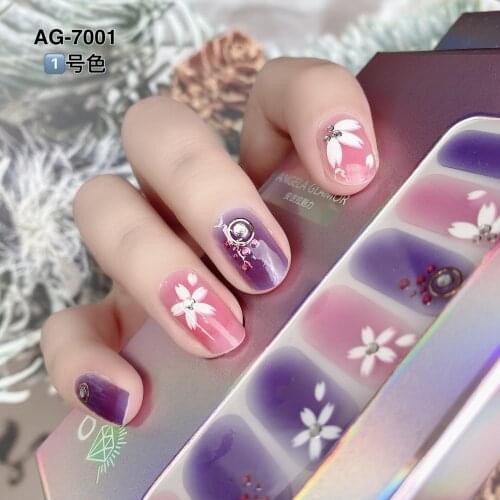 6 Designs Nail stickers luxe decals set New 3D diamond nail fashion nail paste color diamond gilding sticker can be torn white