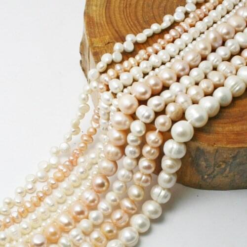 New Arrival Natural Freshwater White Pearl Round Beads,Loose Pearl Beads 35.5" 5-10mm Free Shipping (BTA103)