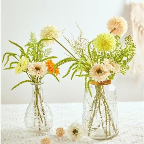 Single Artificial Small Brushed Gerbera, Raw-edge Gerbera Fake Flower