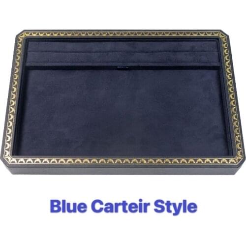 High Quality Blue Jewelry Bracelet Display Packaging Trays Women Earring Pendent Wedding Ring Showcase Jewellery Organizer Stand