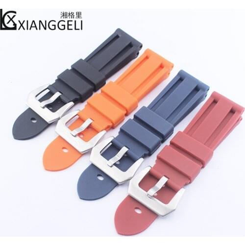 Luxury strap with 24mm waterproof silicone strap for Panerai PAM243 441 111 rubber strap watch accessories mens ladies strap