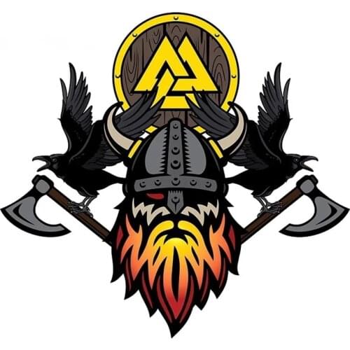 S50290#13/15/17CM Personality PVC Decal Viking Odin Car Sticker on Motorcycle Laptop Decorative Accessories